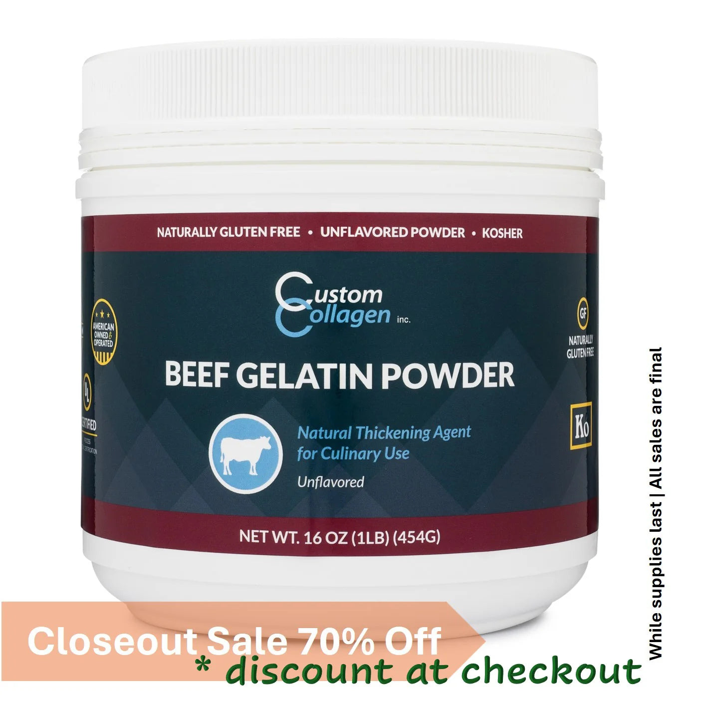 1lb Beef Gelatin Powder